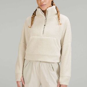NWT Lululemon Scuba Oversized Fleece Funnel Neck Jacket White Opal Size M/L